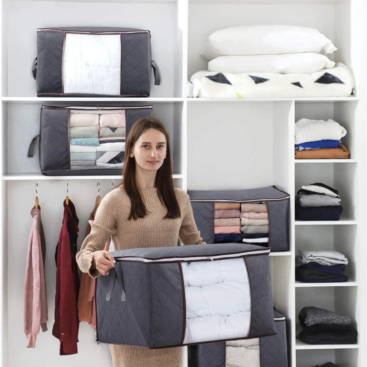 Pack 4 Organizadores 60L Almacenador Ropa
