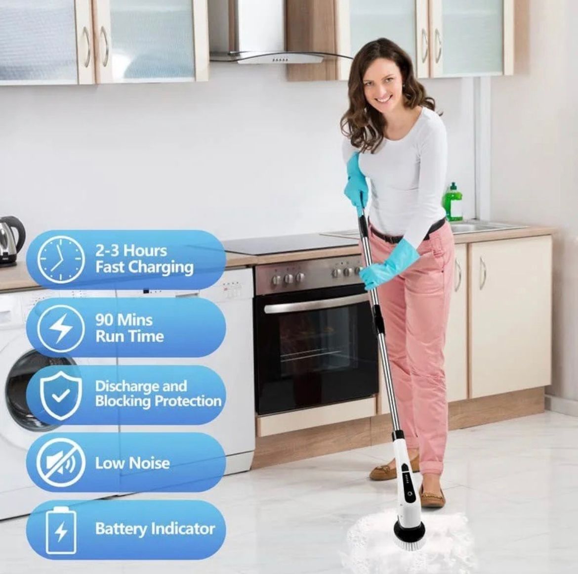 Cepillo Eléctrico Recargable Para Limpieza