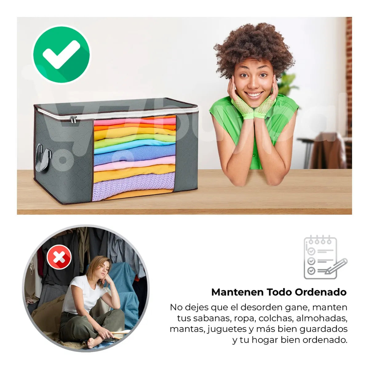 Pack 4 Organizadores 60L Almacenador Ropa