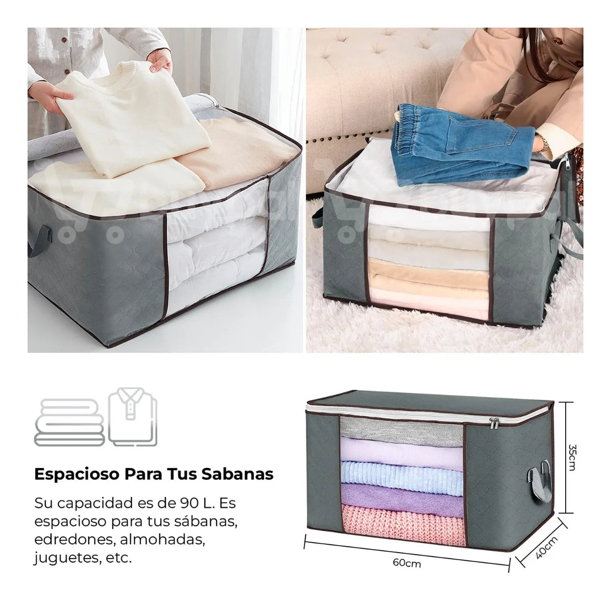 Pack 4 Organizadores 60L Almacenador Ropa
