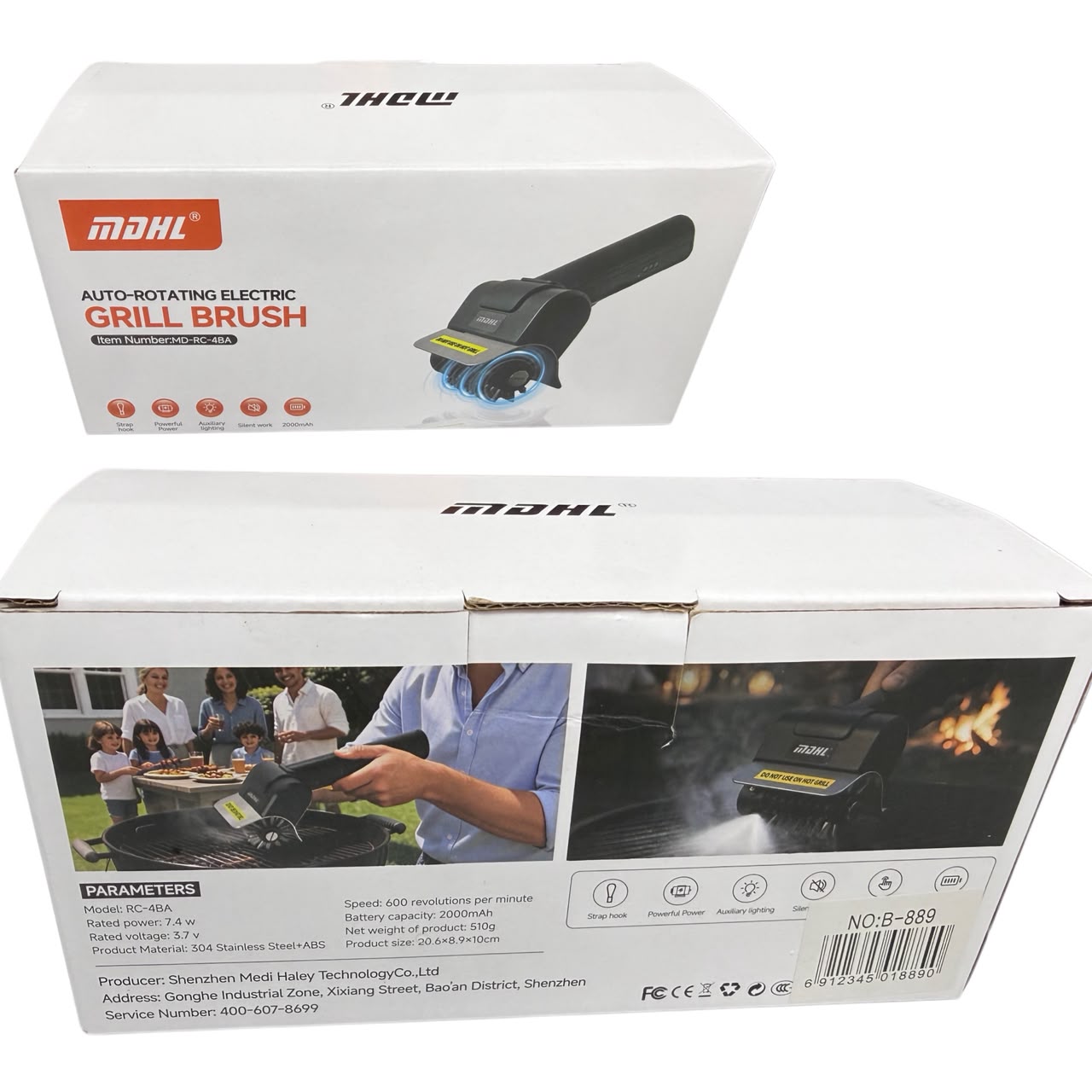 Cepillo limpiador parrilla inalambrico Luz Led